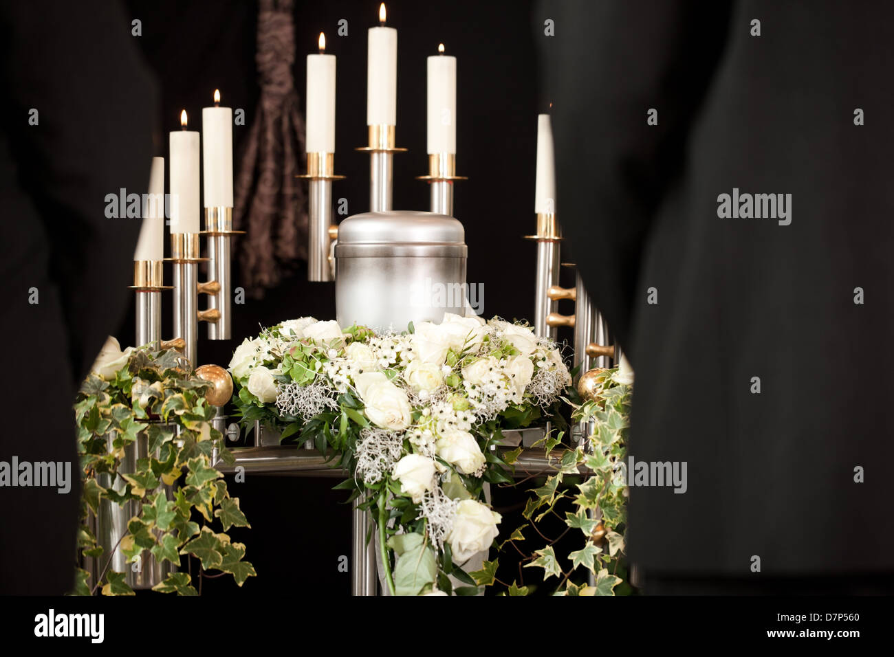 Religion, death and dolor - funeral and cemetery; urn funeral Stock Photo