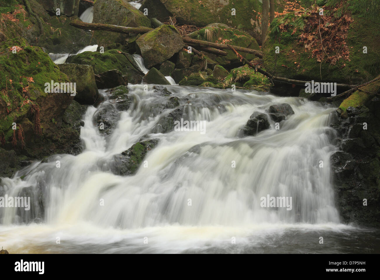 Waterfall in mountain stream Stock Photo - Alamy