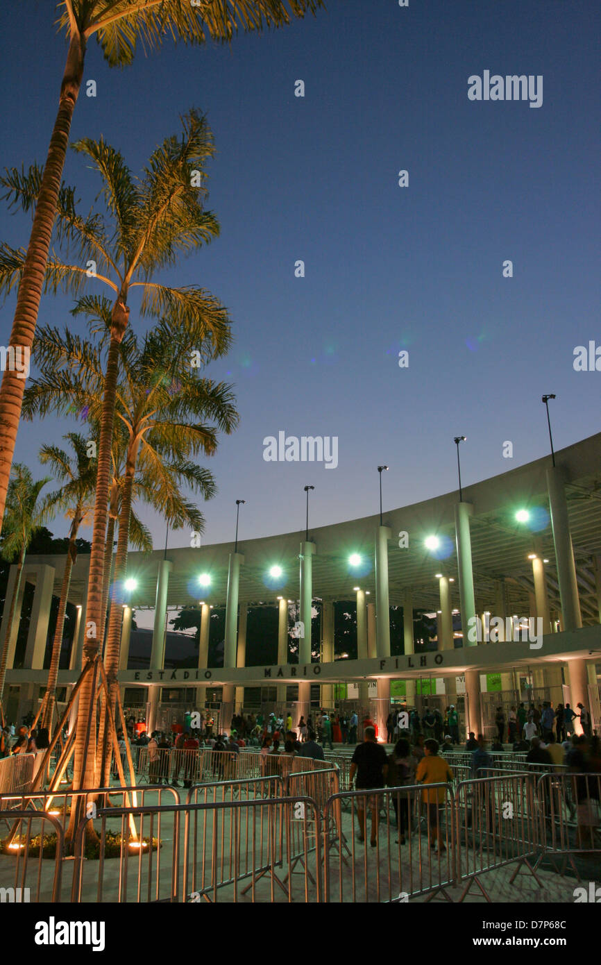 Rio's Maracanã Stadium in its unofficial reopening night on April 27th 2013. Venue of the 2013 Confederations Cup. Stock Photo