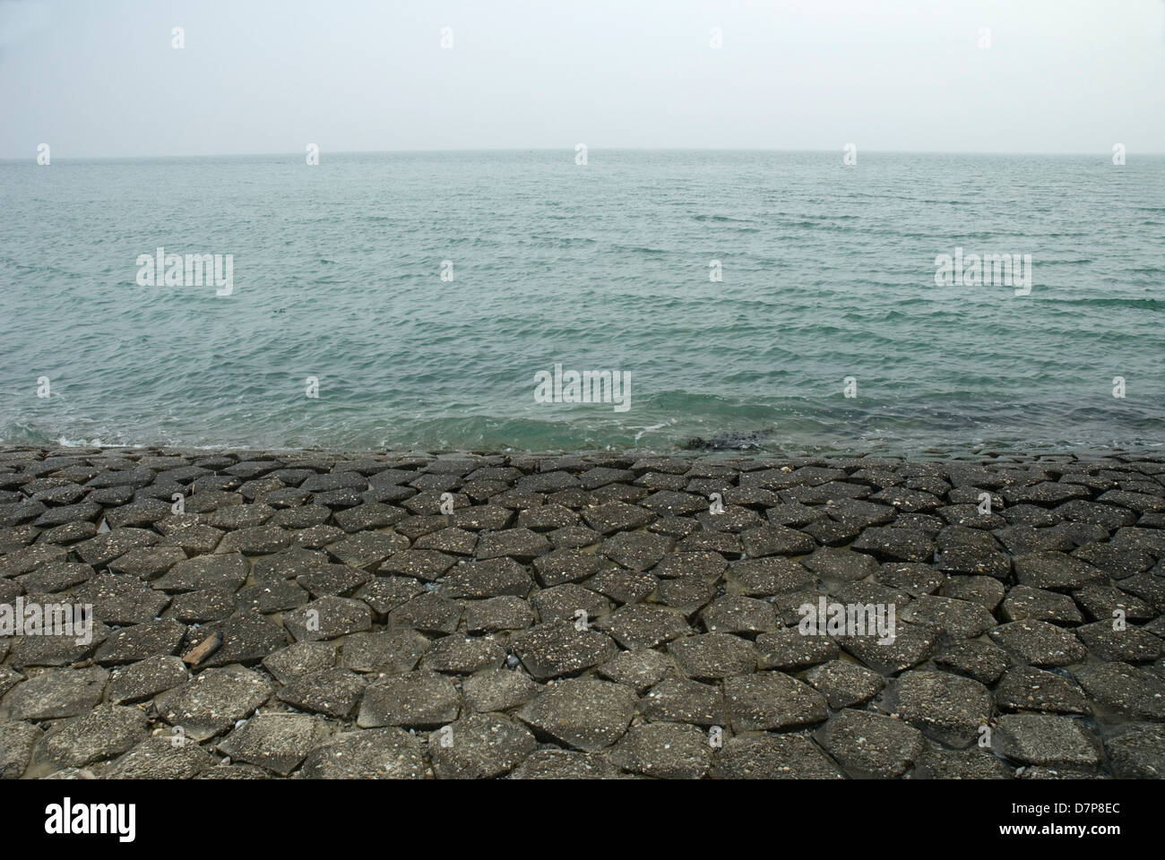 coast line sea pebbles rocks Stock Photo