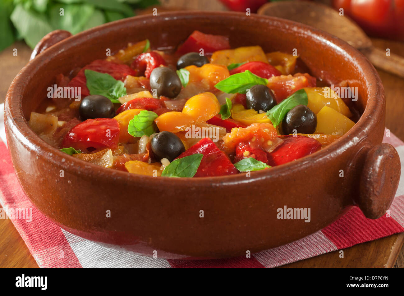 Peperonata Italian pepper stew Italy Food Stock Photo