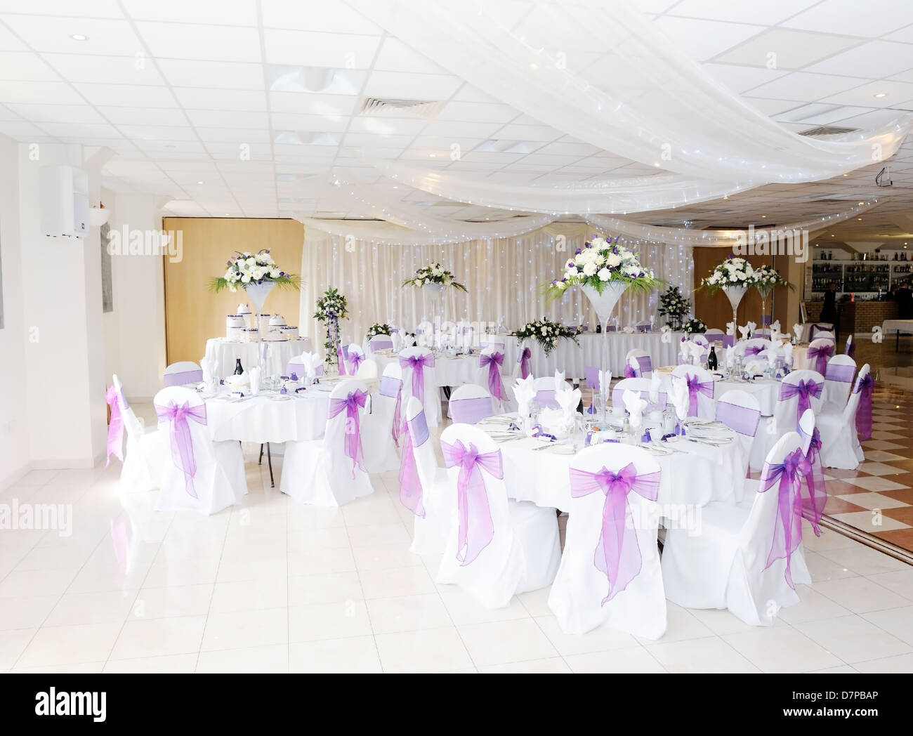 Wedding Reception Interiot Showing Tables And Chairs Decorated In