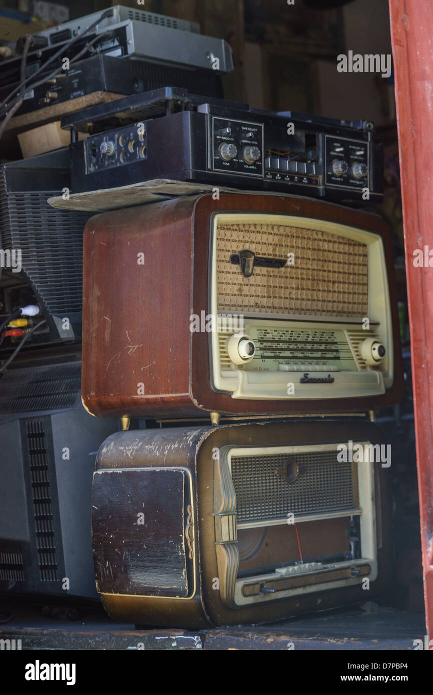 Morocco, Marrakesh - old radios for sale in the souk Stock Photo - Alamy
