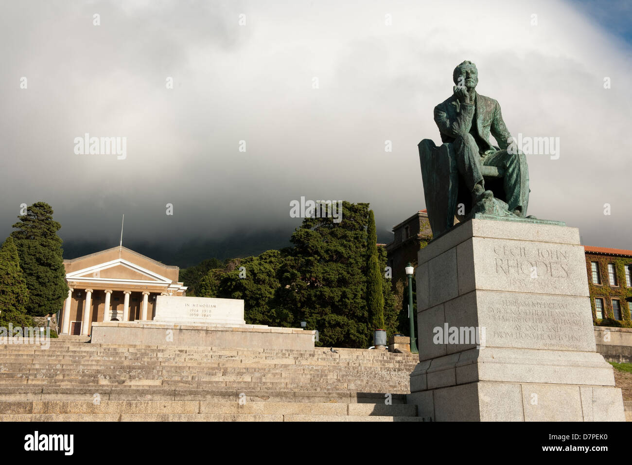 Statue of CJ Rhodes at UCT, University of Cape Town, South Africa Stock Photo