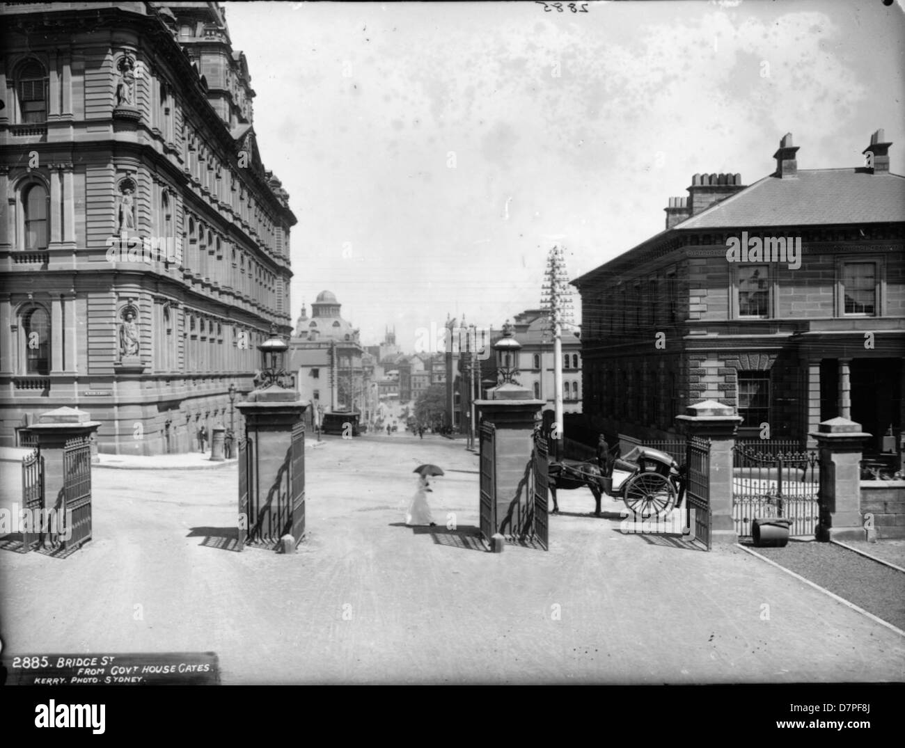 Bridge Street, Sydney from Government House gates Stock Photo