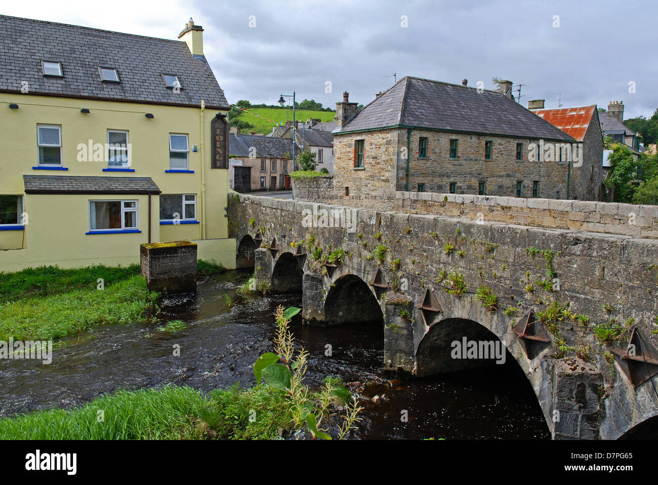 Border Town Pettigo and Termon River between County Donegal, Ireland ...