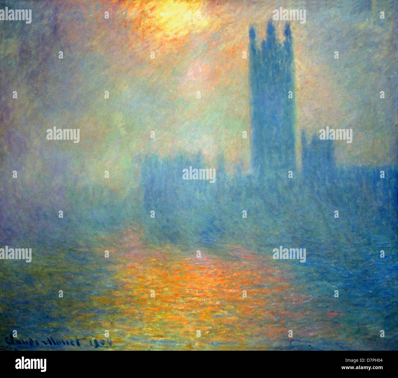 The Parliament of London - Thames Claude Monet 1840 – 1926 France French Stock Photo