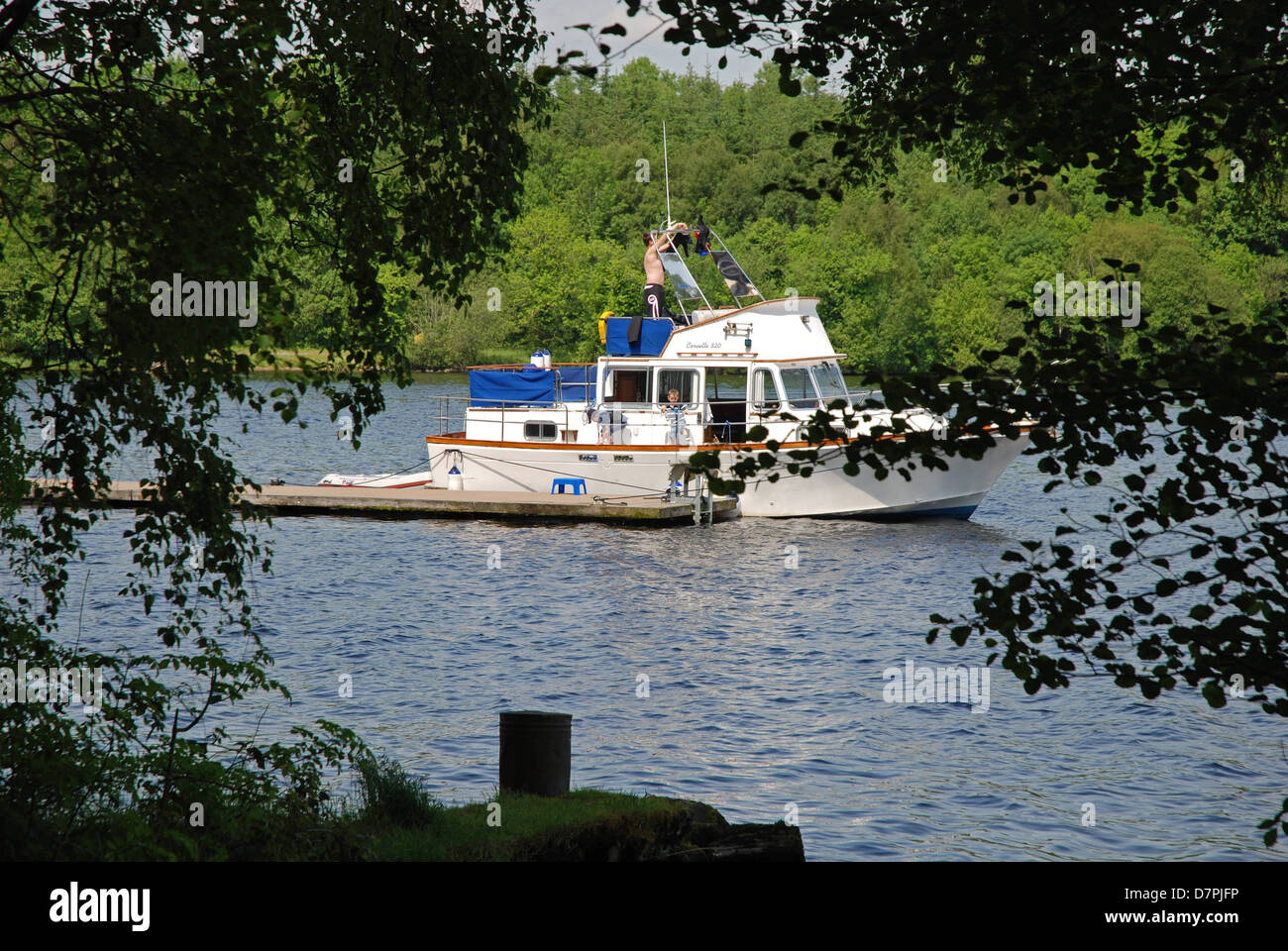 Cruiser on Lower Lough Erne, County Fermanagh, Northern Ireland Stock Photo