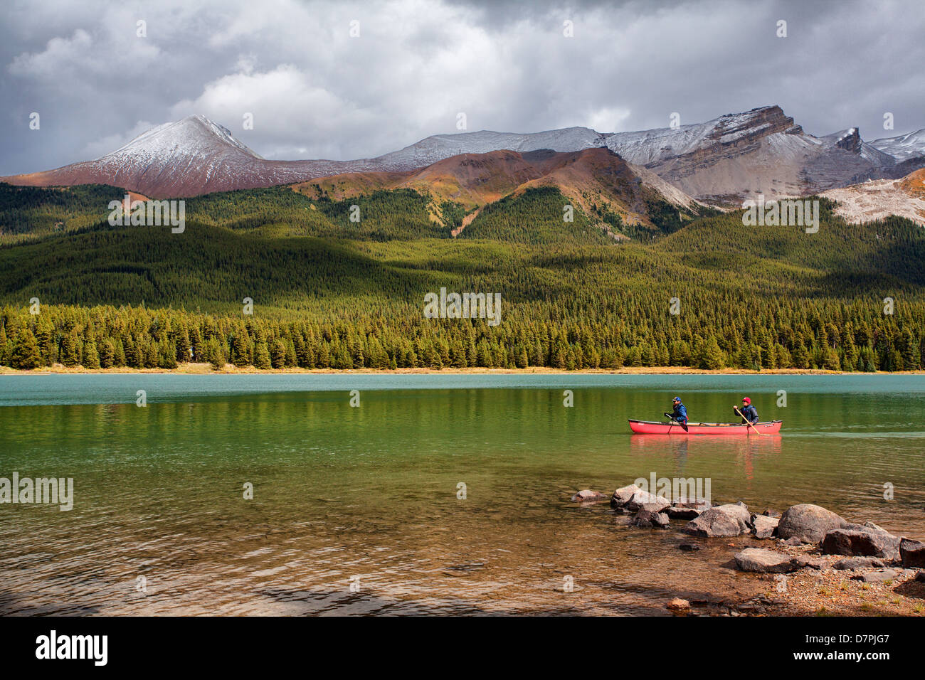 Canoe in Jasper Stock Photo Alamy