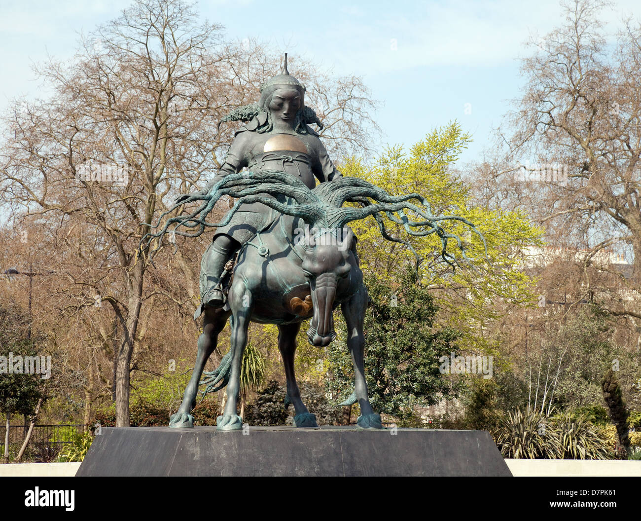 Genghis Khan statue by Dashi Namdakov, at Marble Arch, central London UK Stock Photo