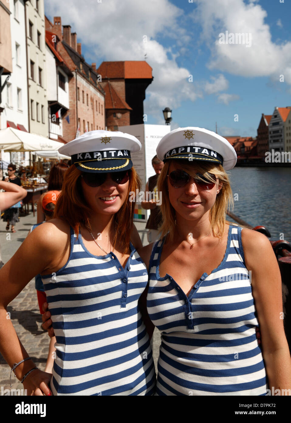 Souvenir sales women at Motlawa promenade, Gdansk, Poland Stock Photo Alamy