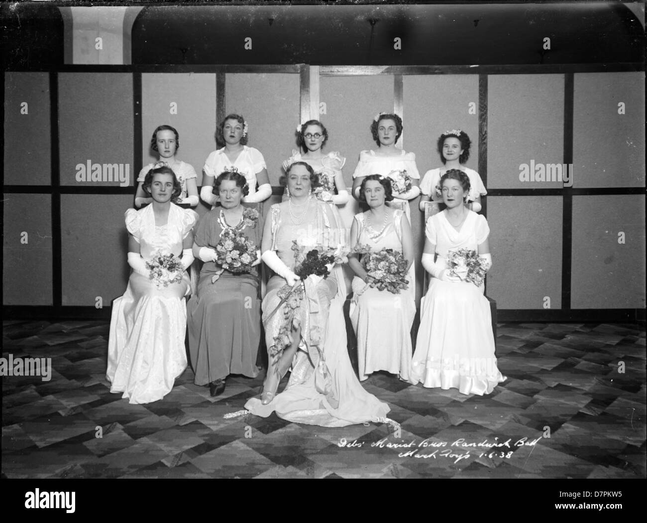 Debutantes at Marist Brothers College Randwick Annual Ball at Mark Foy's Empress Ballroom Stock Photo