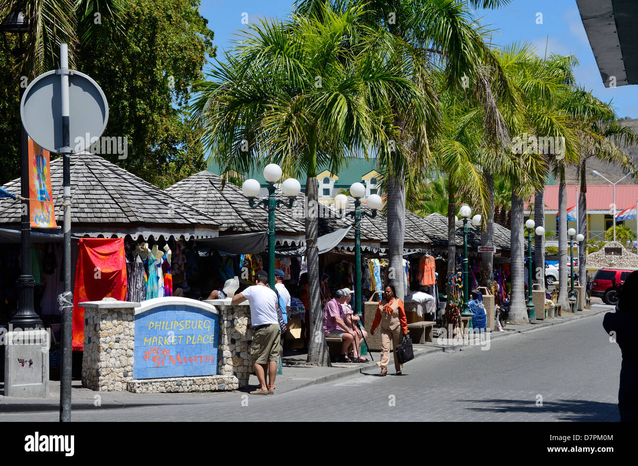 Shopping in Philipsburg, St. Maarten, Netherland Antilles Stock Photo
