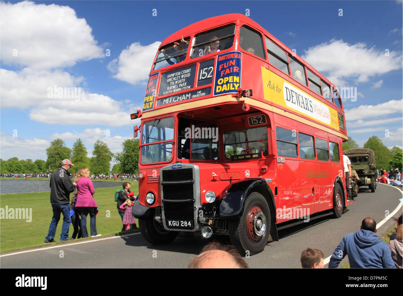 Leyland RTL (1949) London Transport bus. Chestnut Sunday. Bushy Park, Hampton Court, London, UK. Sunday 12th May 2013. Vintage and classic vehicle parade and display with fairground attractions and military re-enactments. Credit: Ian Bottle/ Alamy Live News Stock Photo