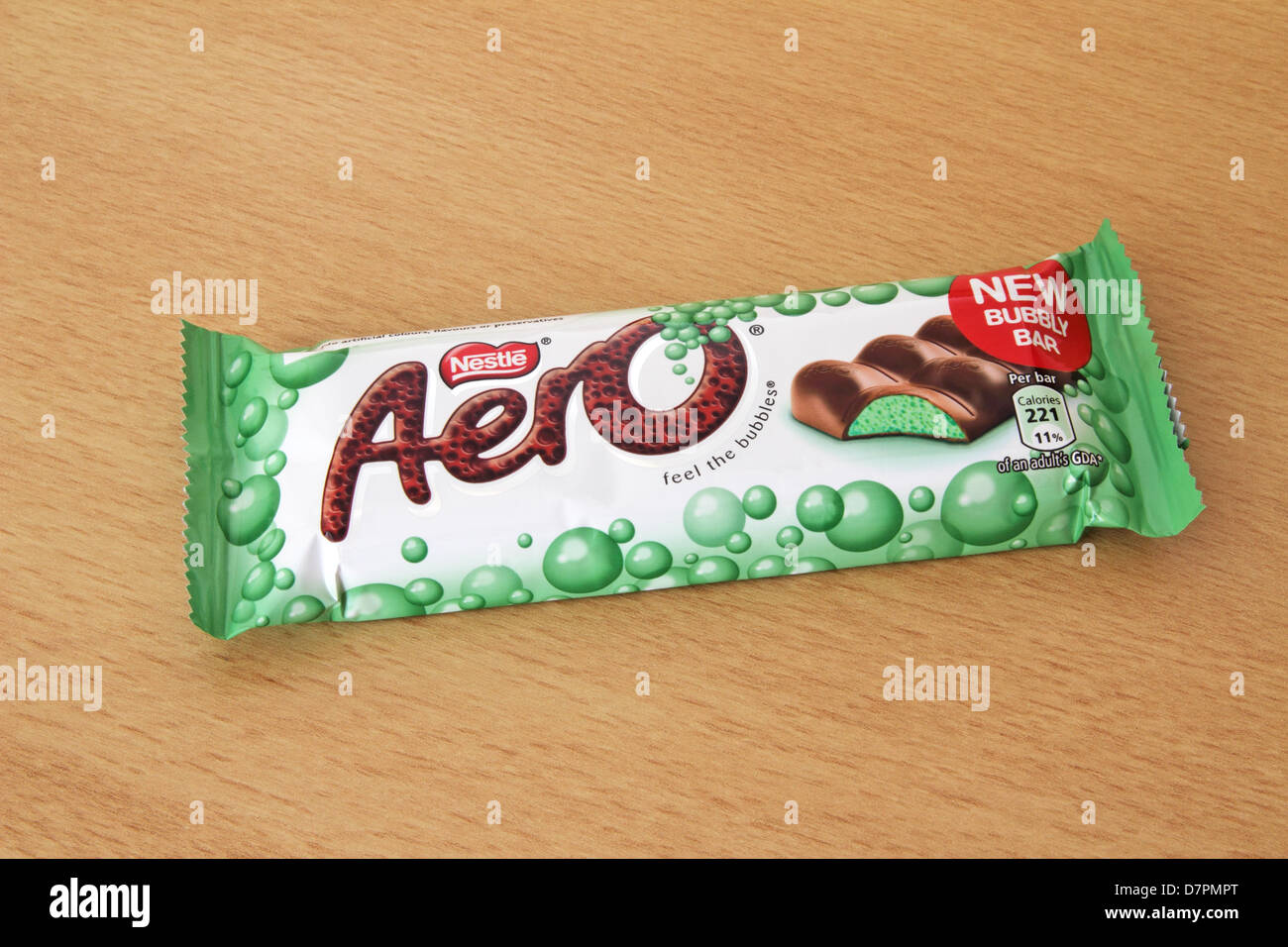 Nestle Aero Mint Chocolate Bar Stock Photo