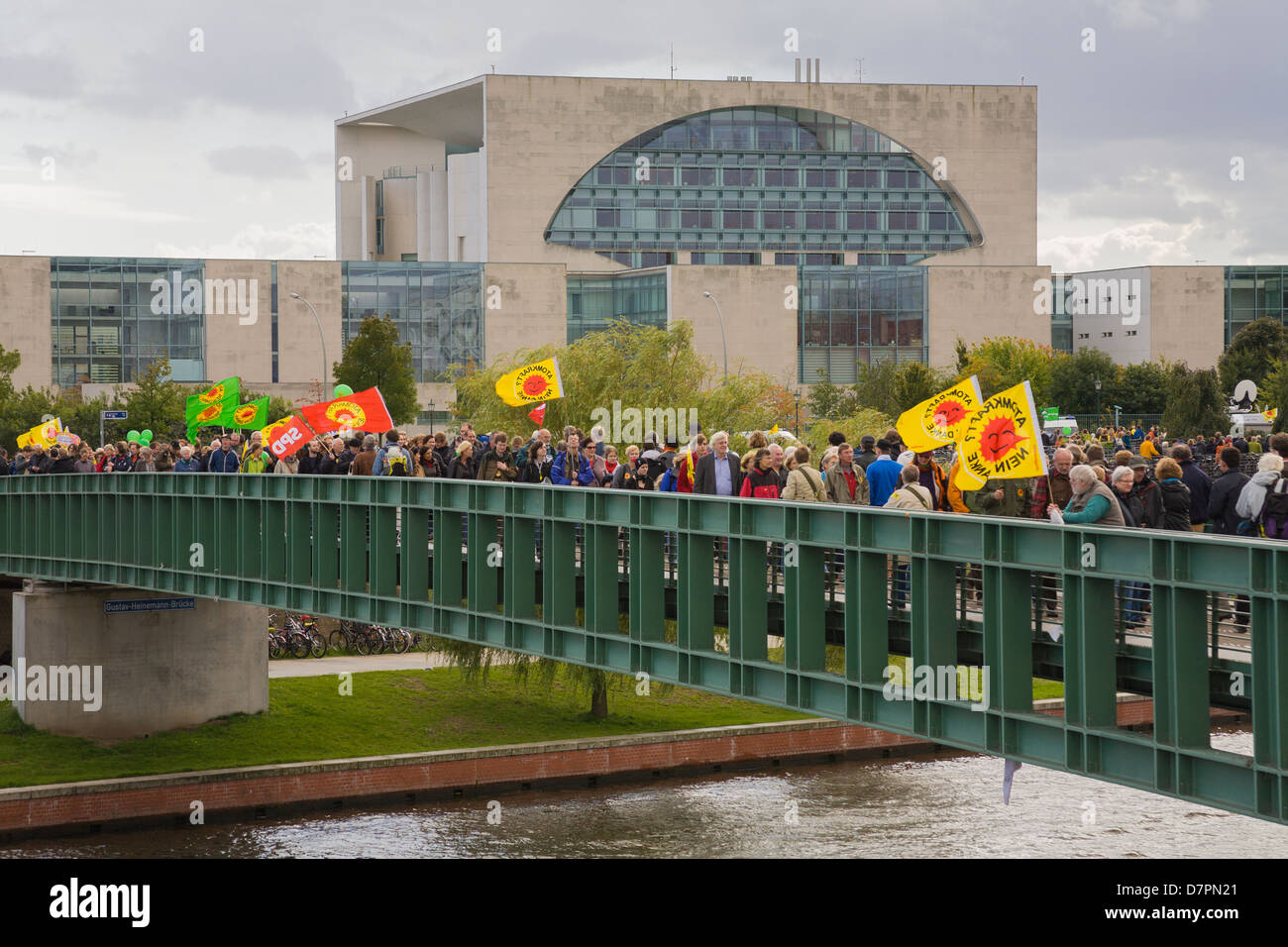 anti-nuclear demonstration in government district, Berlin Stock Photo