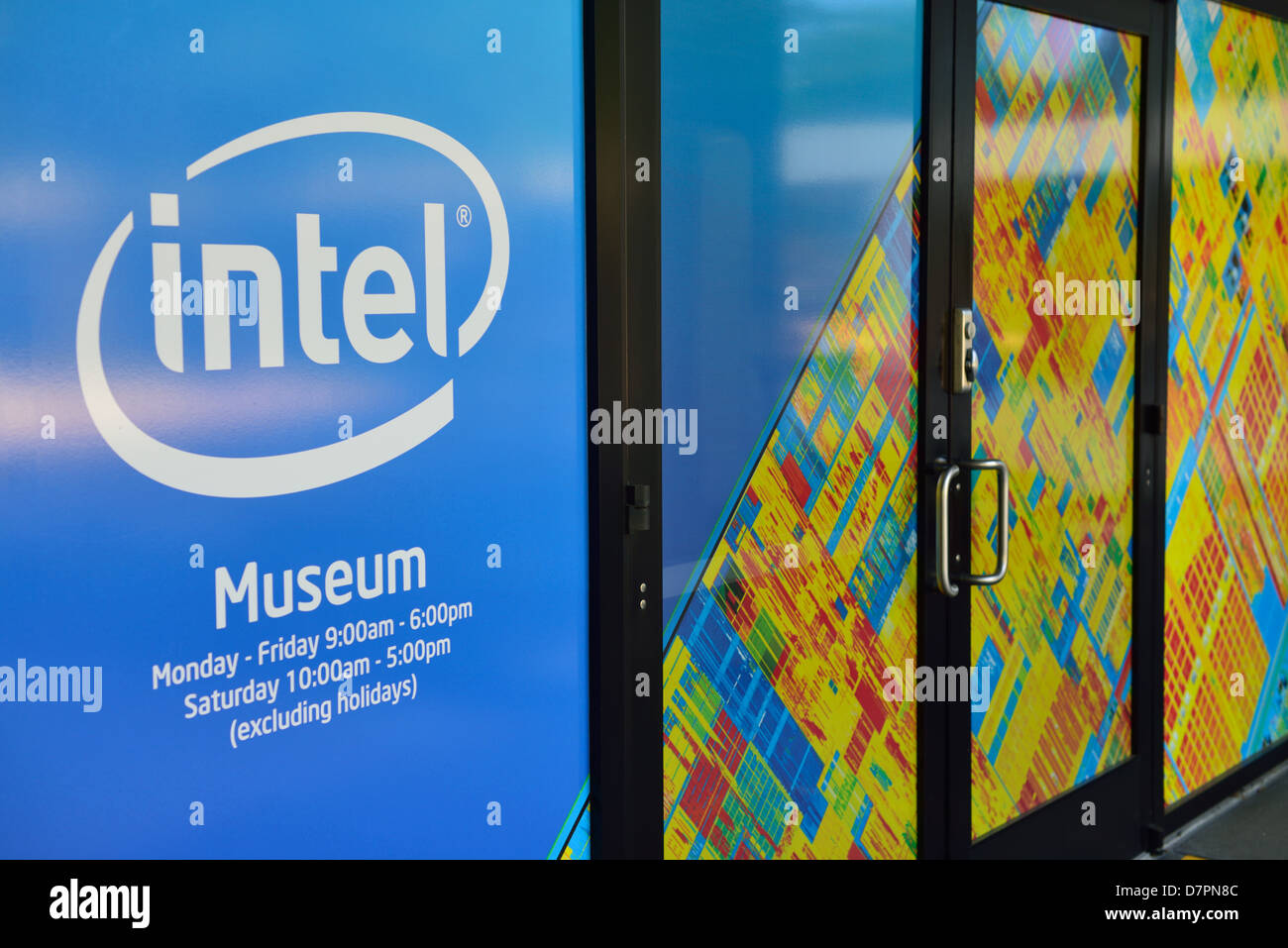 The worldwide corporate headquarters of Intel Corporation (INTC) in Silicon Valley, Santa Clara CA Stock Photo