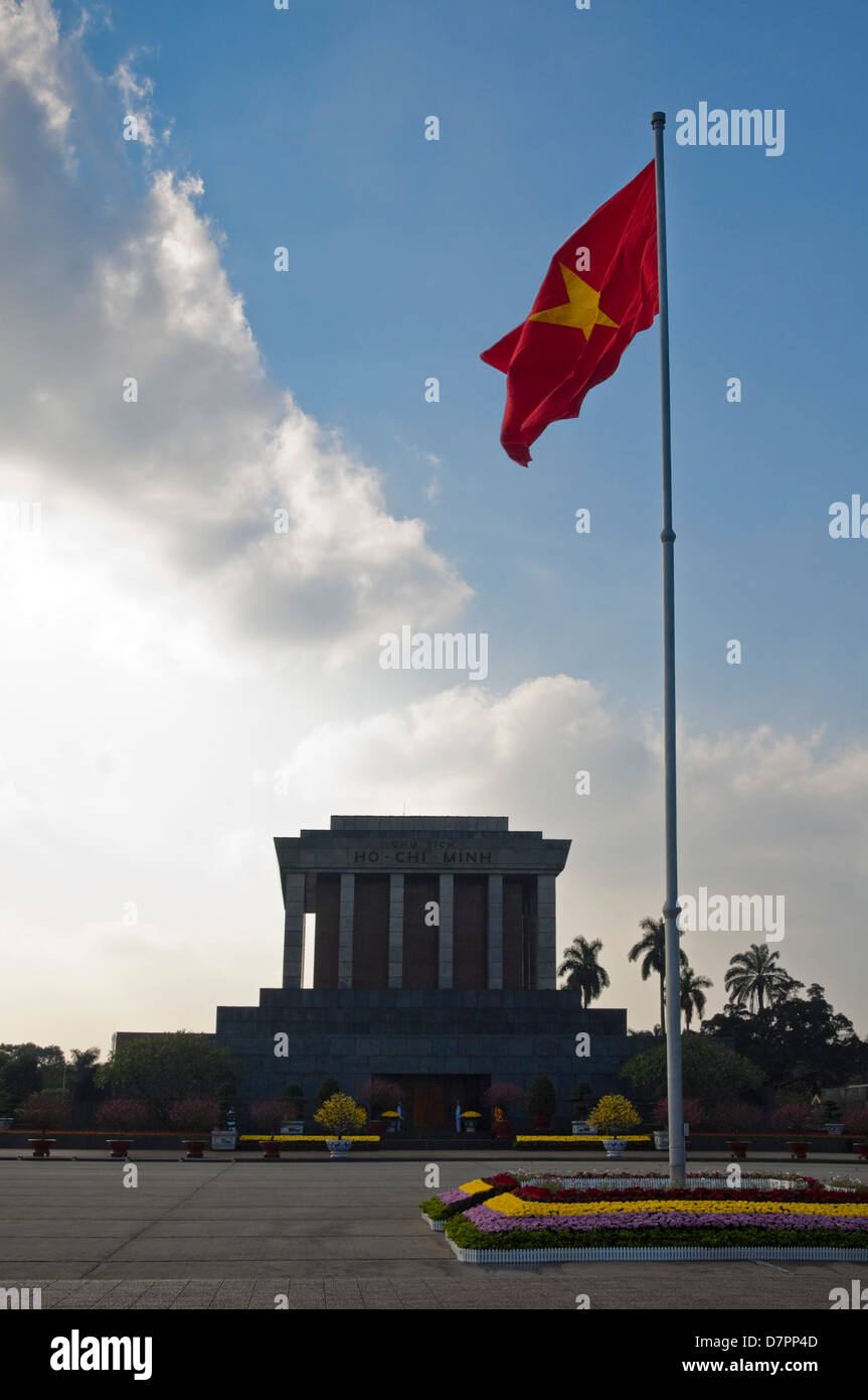 Vertical view of the Ho Chi Minh Mausoleum in central Hanoi on a sunny day. Stock Photo