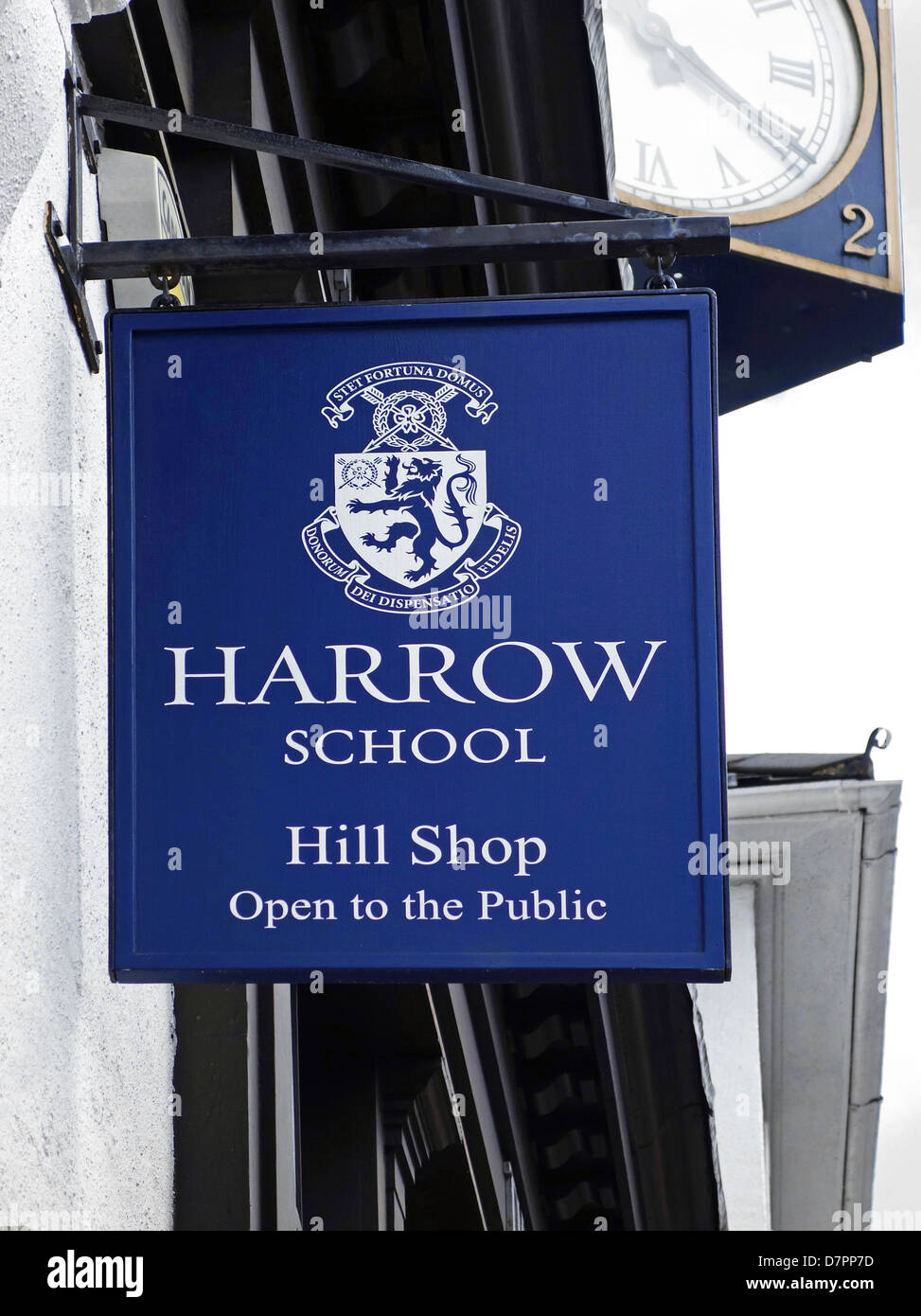 Harrow school shop sign Stock Photo - Alamy