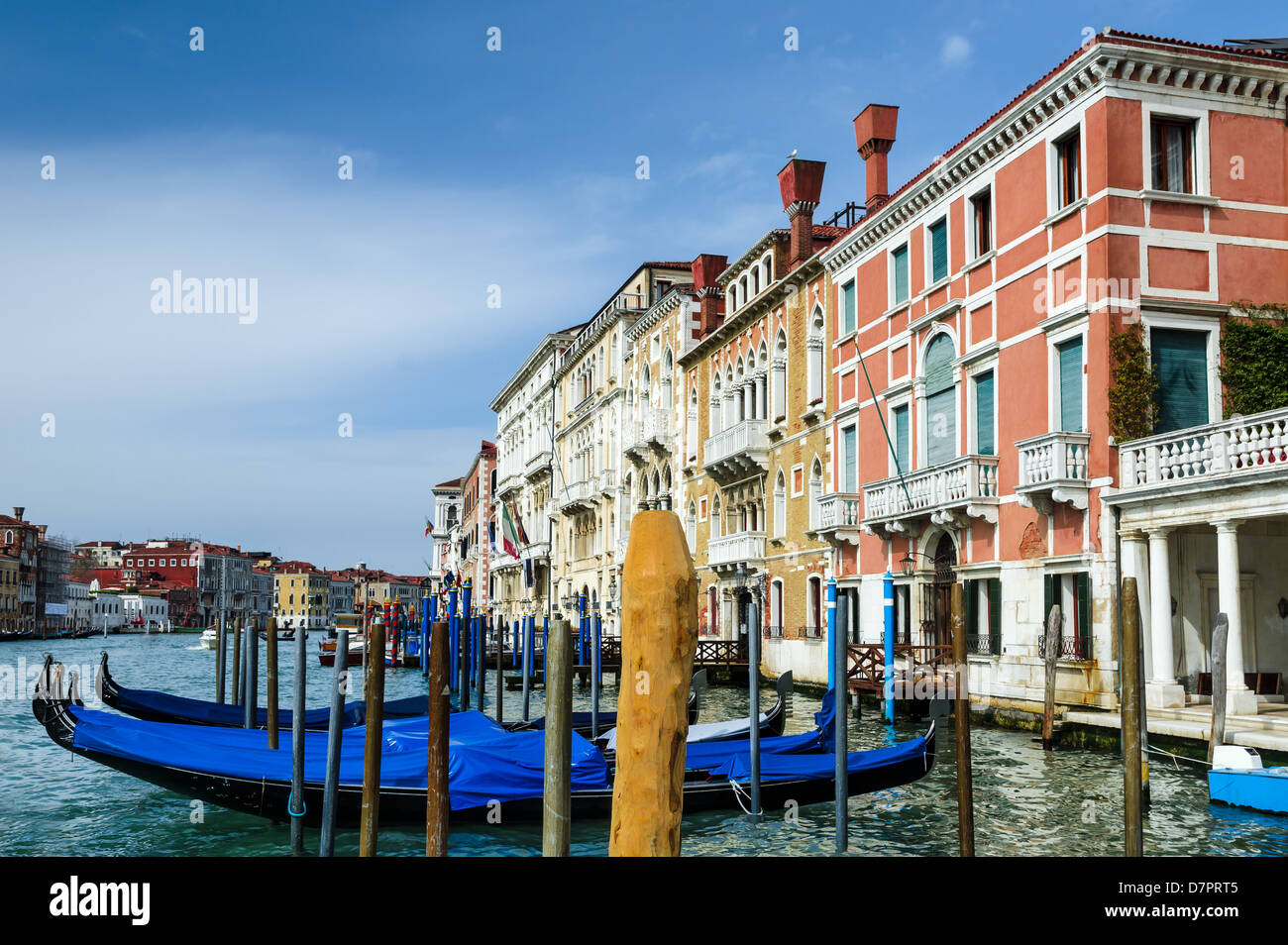 Grand Canal is one of the most popular attractions of Venice city in Italy, Mediterranean Sea Stock Photo