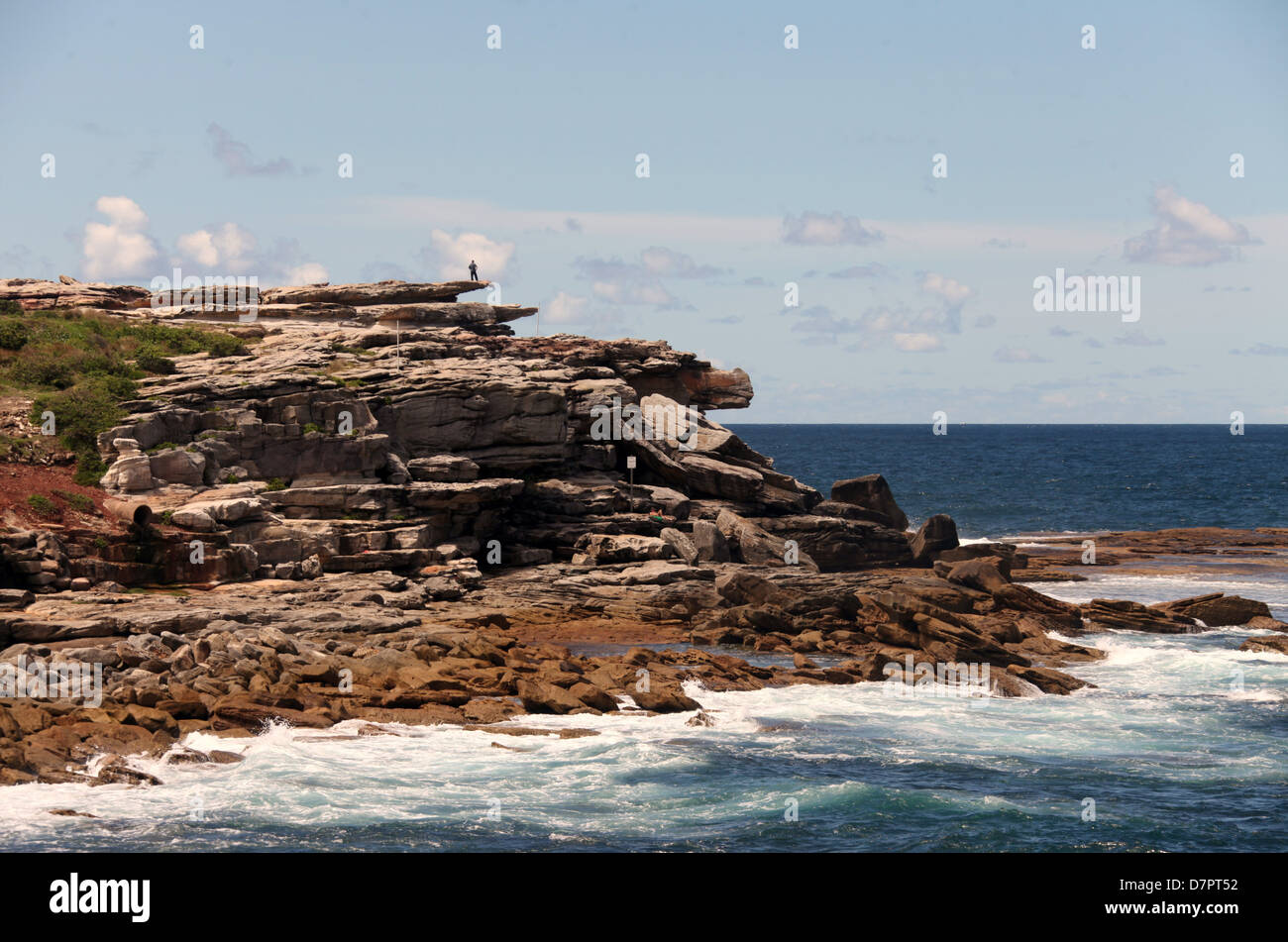 Rocks by the Sea on the Bondi to Coogee Coastal Walk Stock Photo