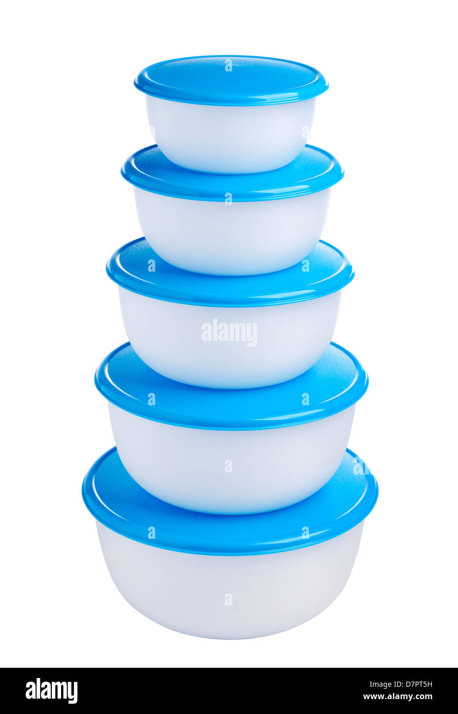 Plastic containers on white background Stock Photo Alamy