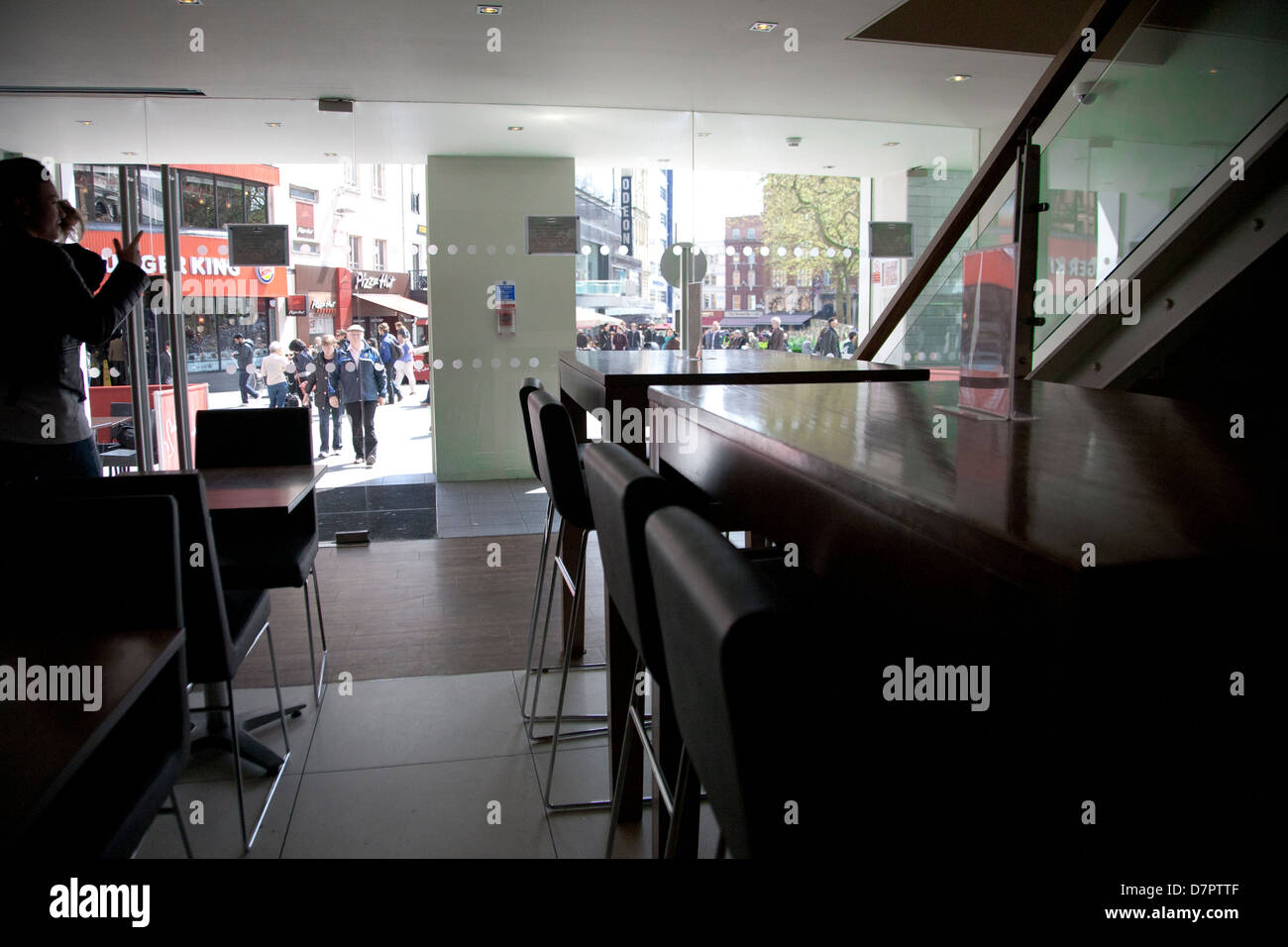 Interior of restaurant on Leicester Square, West End, London, England
