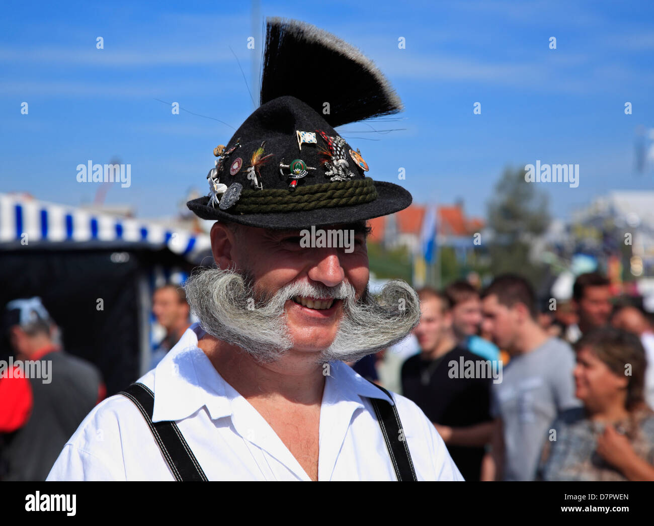 Oktoberfest, traditional old bavarian at Theresienwiese fairground, Munich, Bavaria, Germany Stock Photo
