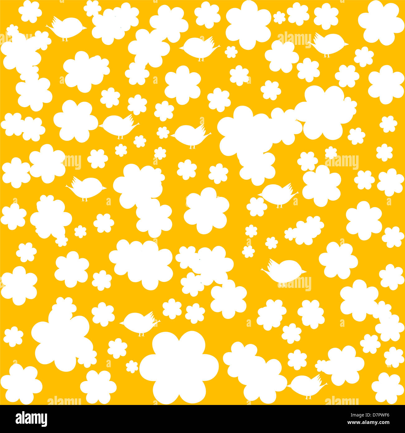 Seamless floral cute patterns in yellow colors Stock Photo