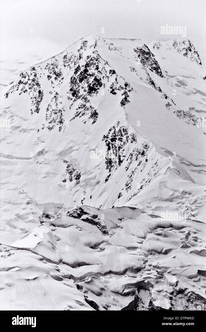 Black and white view of Mt. McKinley (Denali Mountain), highest point N ...