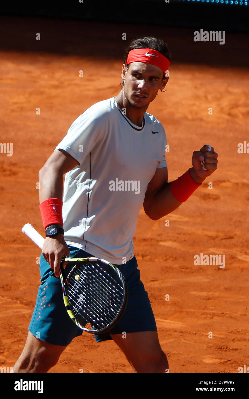 Madrid, Spain. 12th May 2013. ATP Madrid Open Tennis Tournament. Final  Match played between Rafael NADAL (ESP) versus Stanislas Wawrinka (SUE)  6-2, 6-4 Picture shows Rafa Nadal during match. Credit: Action Plus