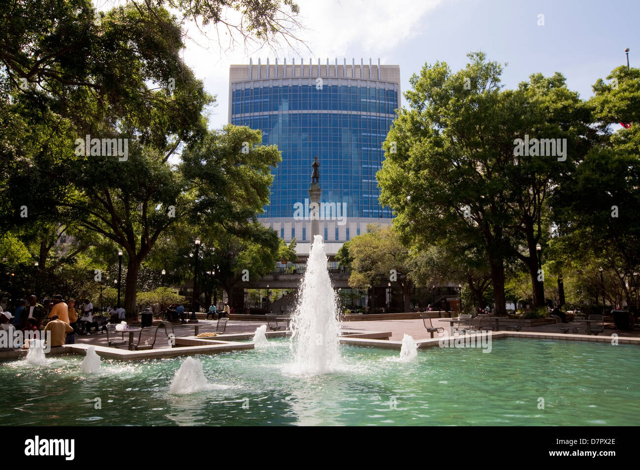 Hemming Plaza is seen in Jacksonville, Florida Stock Photo