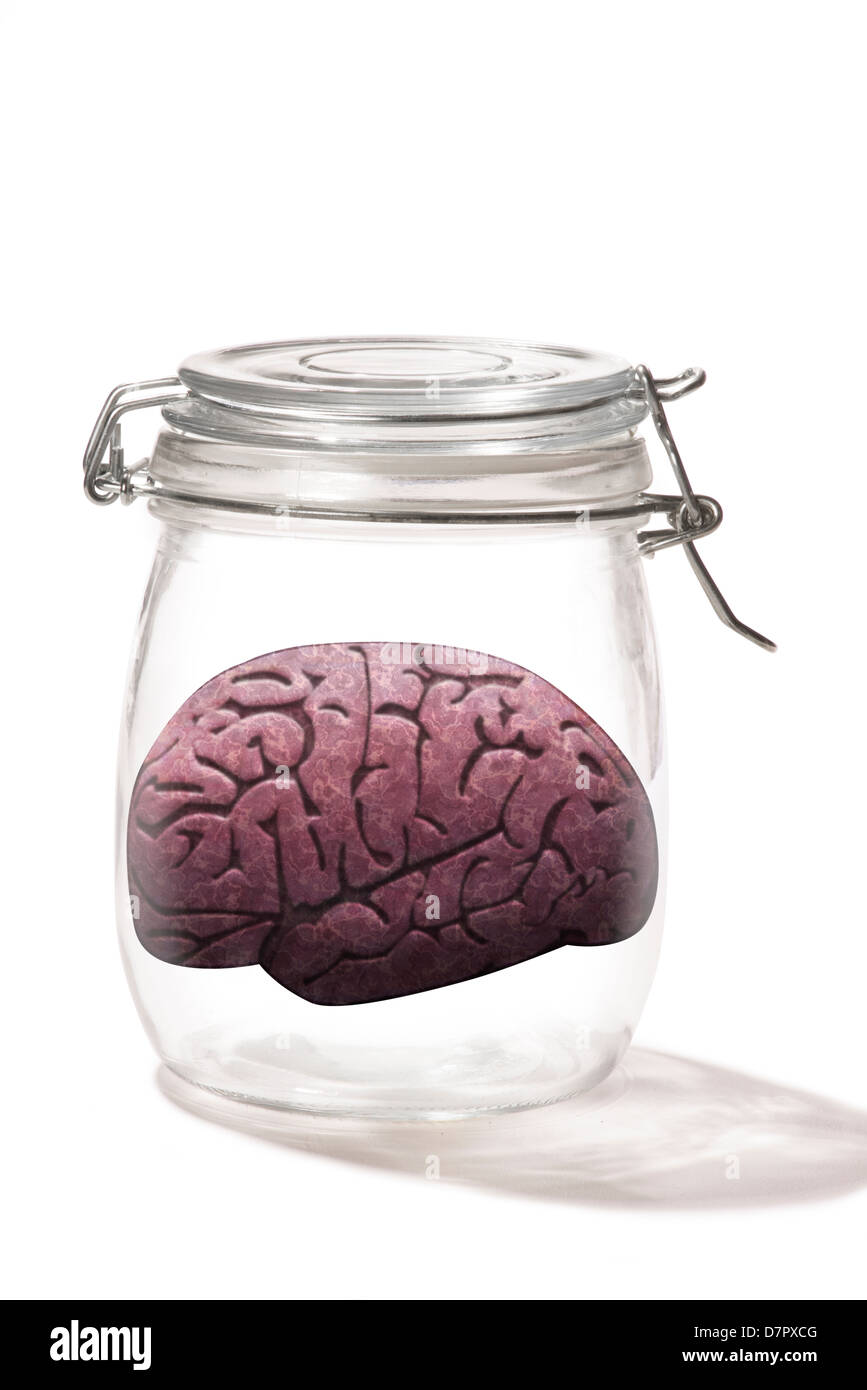 Brain in a jar. Stock Photo