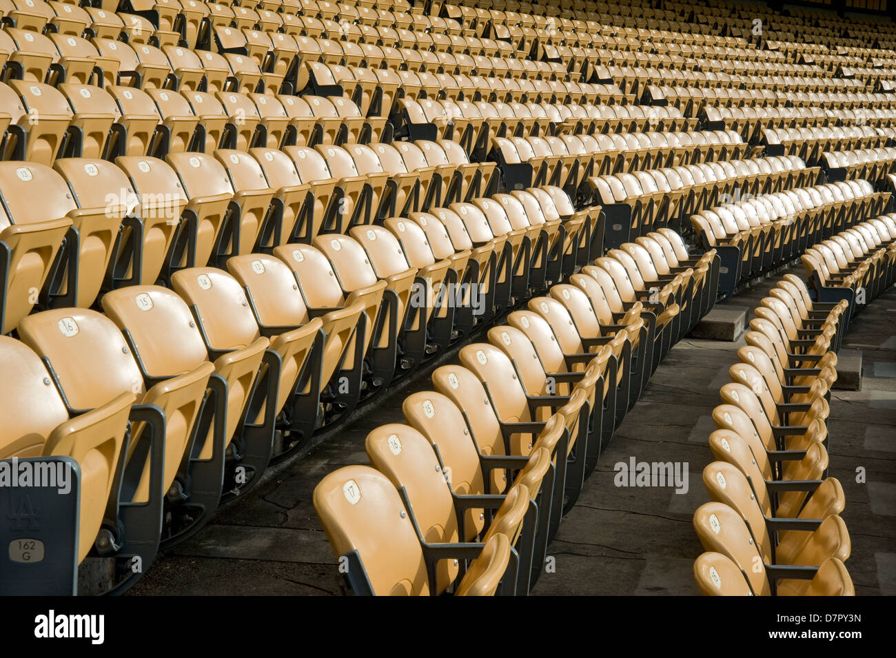 Empty seats at stadium  before a game Stock Photo