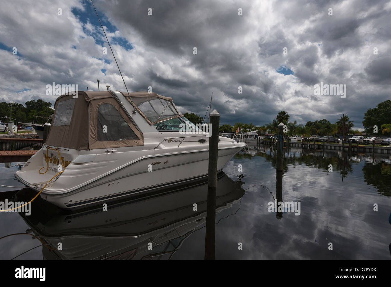 Boats moored at the Astor, Florida Marina on the St.Johns River with