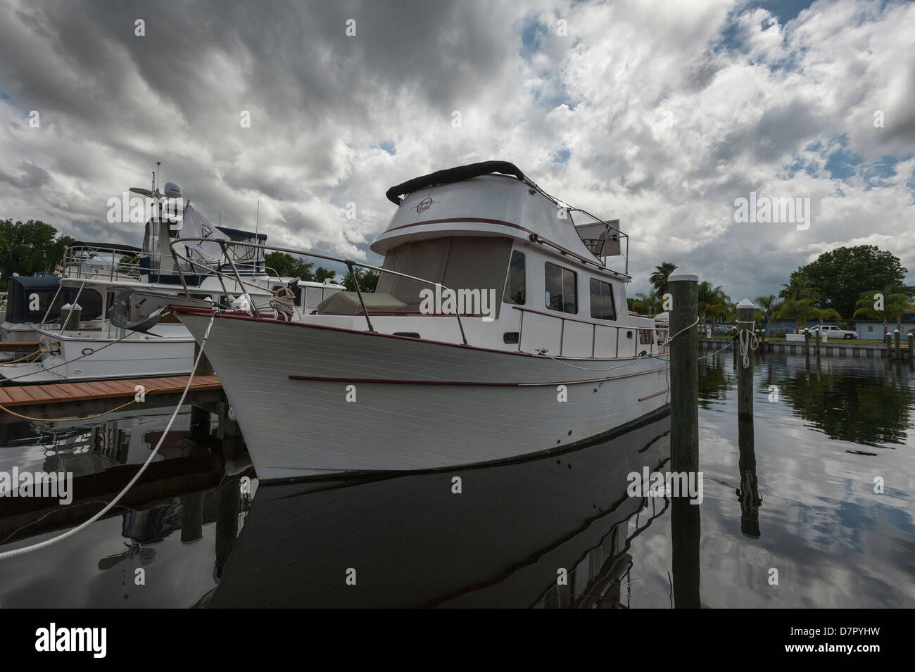 Boats moored at the Astor, Florida Marina on the St.Johns River with