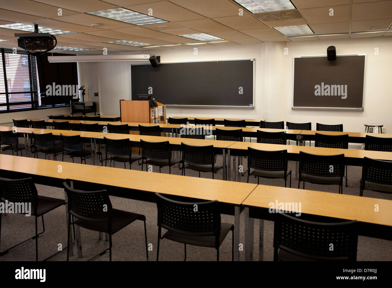 Empty college classroom - USA Stock Photo