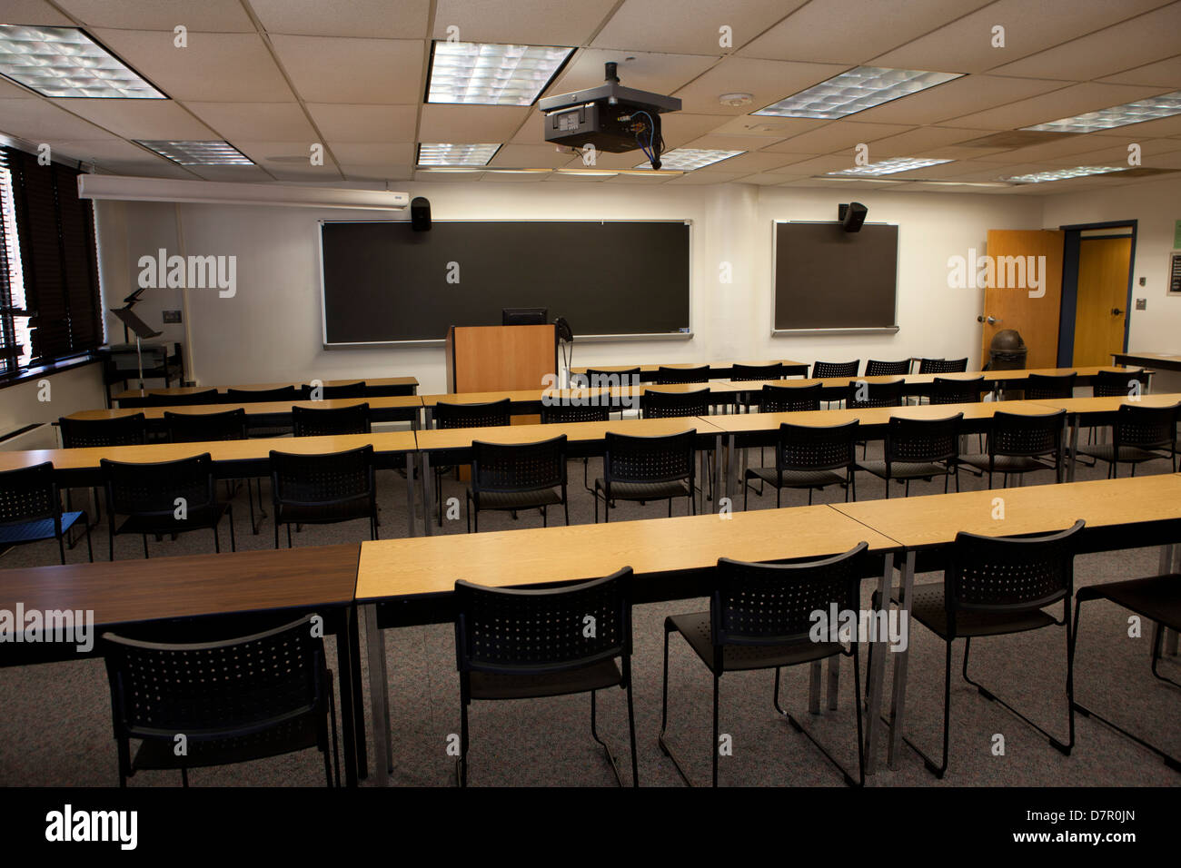 Empty college classroom - USA Stock Photo