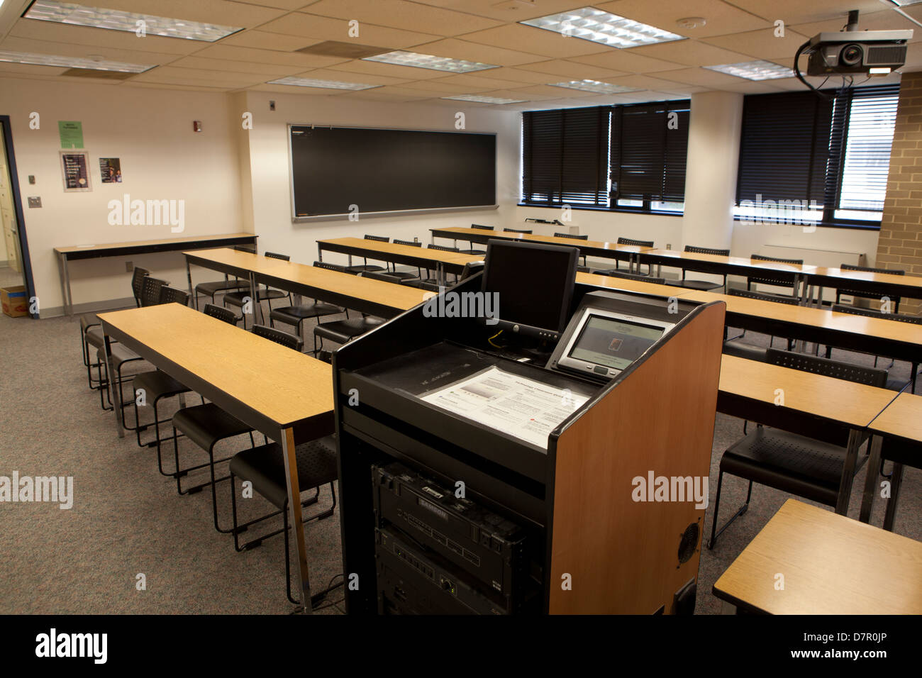 Empty college classroom - USA Stock Photo