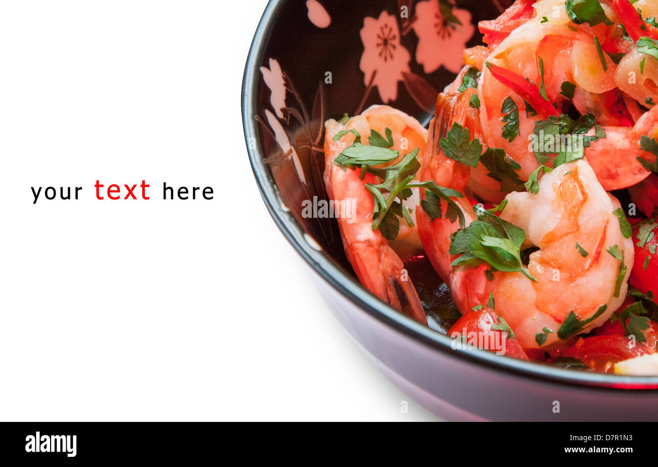 shrimp salad in a Japanese dish Stock Photo - Alamy