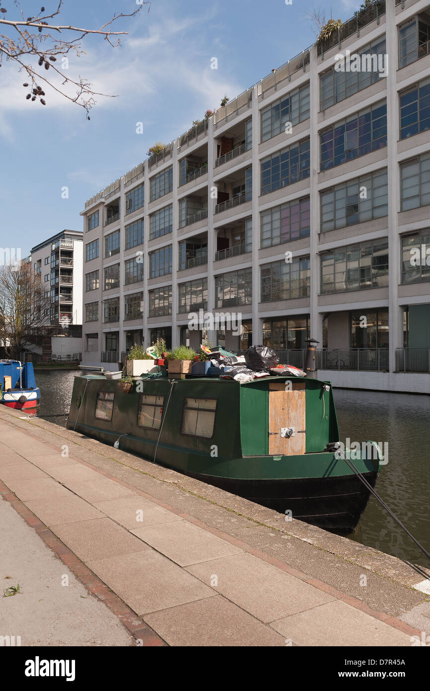 Regents canal in the heart London different forms of housing barge