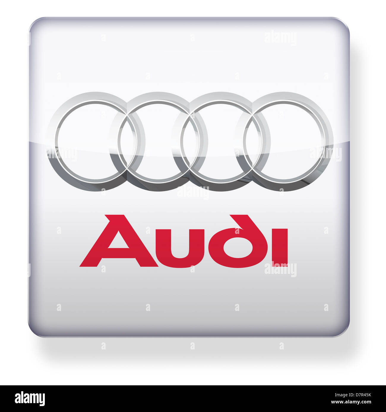 Audi logo as an app icon. Clipping path included. Stock Photo