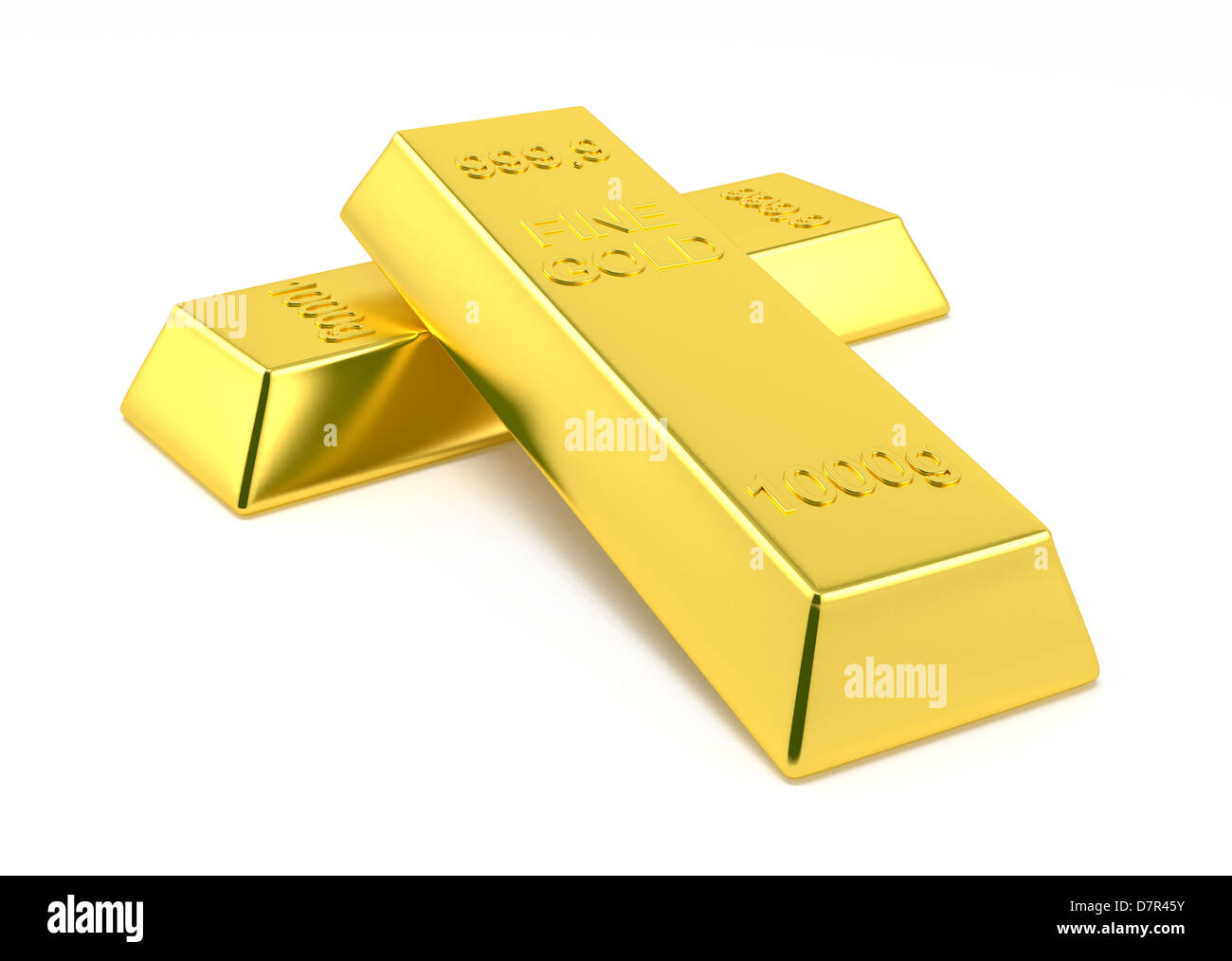 gold bars isolated on white background Stock Photo - Alamy
