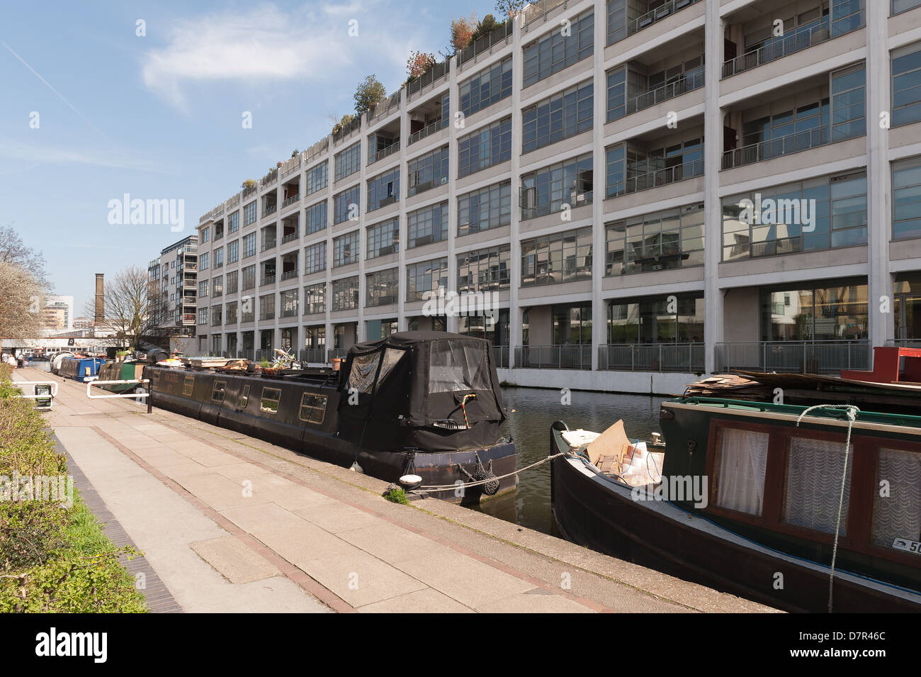 Regents canal in the heart London different forms of housing barge