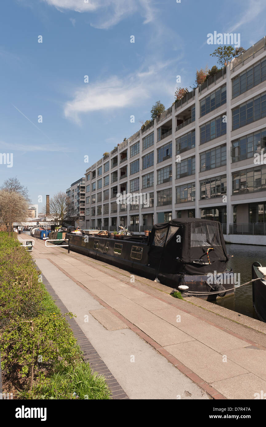 Regents canal in the heart London different forms of housing barge