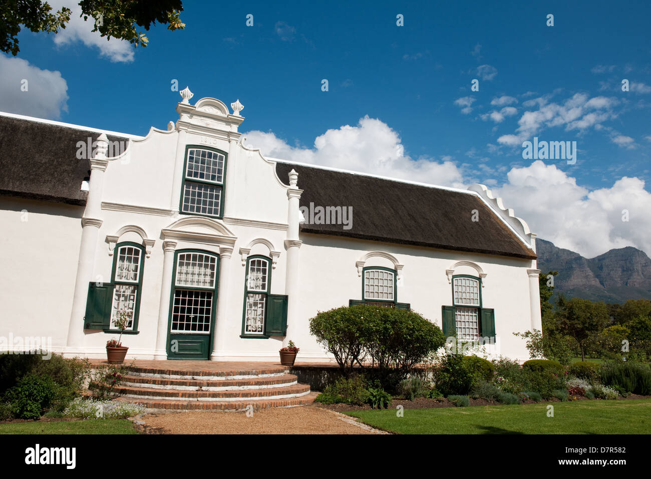 Cape Dutch manor house, Boschendal Estate, Franschhoek, South Africa Stock Photo