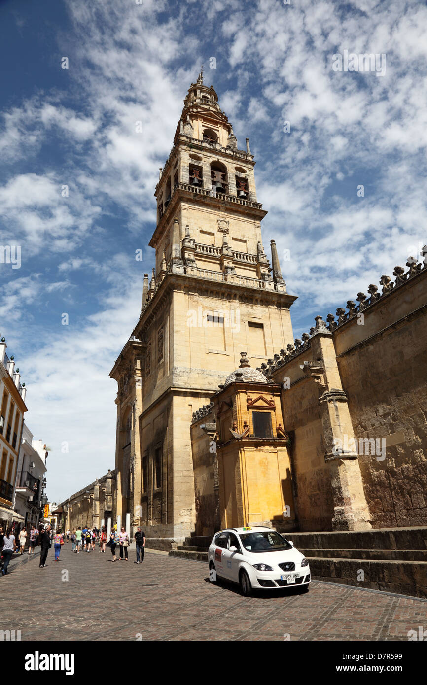 Bell tower of the mosque-cathedral (La Mezquita) in Cordoba, Andalusia Spain Stock Photo
