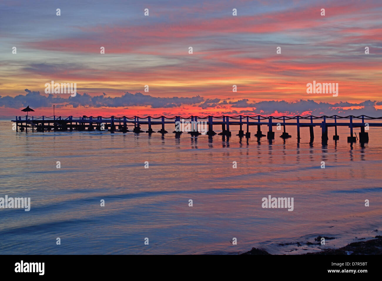pier at sunrise Stock Photo