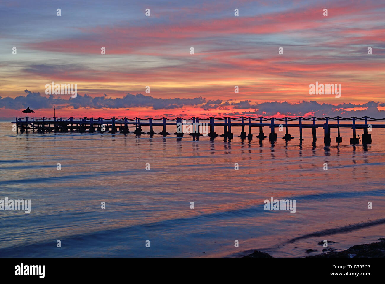 pier at sunrise Stock Photo