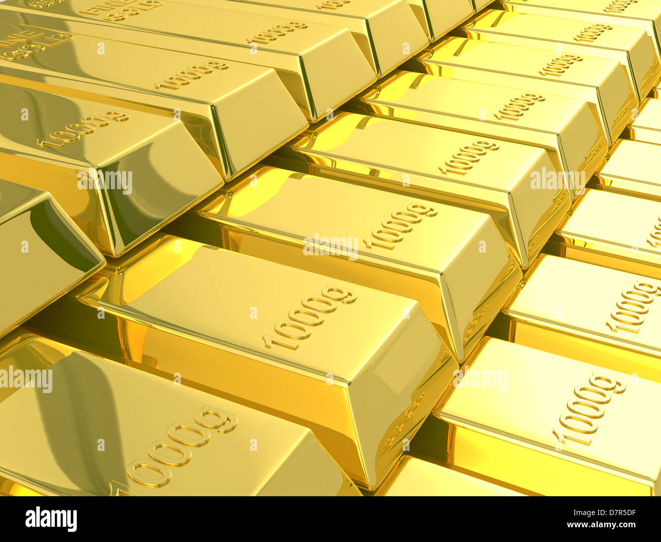gold bars isolated on white background Stock Photo